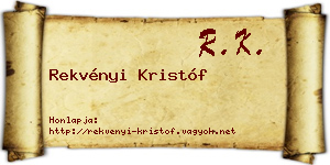 Rekvényi Kristóf névjegykártya